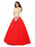 Ball Gown Sweetheart Beading Sleeveless Long Satin Quinceanera Dresses TPP0003205