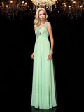 A-line/Princess Scoop Beading Sleeveless Long Chiffon Dresses TPP0004138