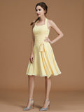 A-Line/Princess Bateau Sleeveless Short/Mini Ruffles Chiffon Bridesmaid Dresses