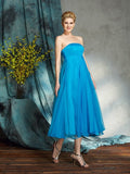 A-Line/Princess Strapless Applique Sleeveless Short Organza Mother of the Bride Dresses TPP0007270