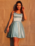 A-Line/Princess Ruffles Spaghetti Straps Sleeveless Short/Mini Homecoming Dresses TPP0004629