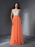 A-Line/Princess Beading Sweetheart Sleeveless Long Chiffon Dresses TPP0003849