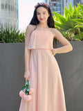 A-Line/Princess Chiffon Ruffles Spaghetti Straps Sleeveless Floor-Length Junior/Girls Bridesmaid Dresses TPP0005879