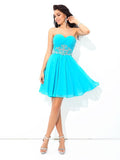 A-Line/Princess Sweetheart Pleats Sleeveless Short Chiffon Cocktail Dresses TPP0008320