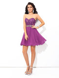 A-Line/Princess Sweetheart Beading Sleeveless Short Chiffon Cocktail Dresses TPP0008826