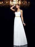 A-Line/Princess Sheer Neck Beading Sleeveless Long Chiffon Dresses TPP0004068