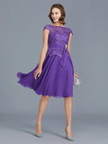 A-Line/Princess Bateau Chiffon Knee-Length Beading Sleeveless Mother of the Bride Dresses TPP0007365