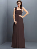 A-Line/Princess Strapless Hand-Made Flower Sleeveless Long Chiffon Bridesmaid Dresses TPP0005737