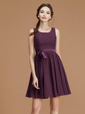 A-Line/Princess Halter Sleeveless Short/Mini Ruffles Chiffon Bridesmaid Dresses