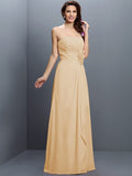 A-Line/Princess Strapless Hand-Made Flower Sleeveless Long Chiffon Bridesmaid Dresses TPP0005617