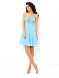 A-Line/Princess Sweetheart Beading Sleeveless Short Chiffon Cocktail Dresses TPP0008586