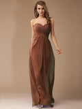 Sheath/Column Sweetheart Sleeveless Long Beading Ruffles Chiffon Bridesmaid Dresses TPP0005772