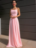 A-Line/Princess Floor-Length Halter Sleeveless Chiffon Ruffles Dresses TPP0001506