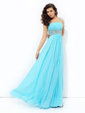 A-line/Princess Straps Sequin Sleeveless Long Chiffon Dresses TPP0002860