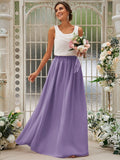 A-Line/Princess Chiffon Ruffles Scoop Sleeveless Floor-Length Bridesmaid Dresses TPP0004949