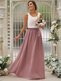 A-Line/Princess Chiffon Ruffles Scoop Sleeveless Floor-Length Bridesmaid Dresses TPP0004949