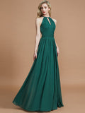 A-Line/Princess Chiffon Scoop Sleeveless Floor-Length Bridesmaid Dresses TPP0005219