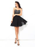 A-Line/Princess Sweetheart Paillette Sleeveless Short Chiffon Cocktail Dresses TPP0008835