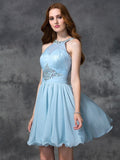 A-line/Princess Scoop Beading Sleeveless Short Chiffon Cocktail Dresses TPP0008646