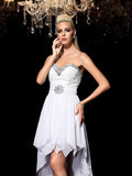 A-Line/Princess Sweetheart Beading Sleeveless High Low Chiffon Cocktail Dresses TPP0008274