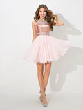 A-Line/Princess Sheer Neck Sequin Sleeveless Short Chiffon Cocktail Dresses TPP0002265