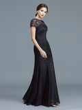 Trumpet/Mermaid Scoop Short Sleeves Lace Floor-Length Mother of the Bride Dresses TPP0007311