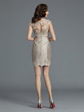 Sheath/Column Scoop Applique Sleeveless Taffeta Knee-Length Mother of the Bride Dresses TPP0007232