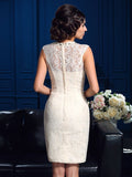 Sheath/Column Jewel Lace Sleeveless Short Lace Mother of the Bride Dresses TPP0007314