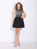 A-Line/Princess Jewel Beading Sleeveless Short Chiffon Dresses TPP0002942