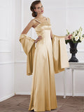 A-Line/Princess Spaghetti Straps Sleeveless Beading Long Elastic Woven Satin Mother of the Bride Dresses TPP0005304