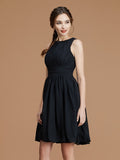 A-Line/Princess One-Shoulder Sleeveless Short/Mini Ruched Chiffon Bridesmaid Dresses