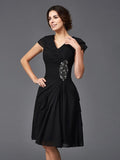 A-Line/Princess V-neck Beading Sleeveless Short Chiffon Mother of the Bride Dresses TPP0007288