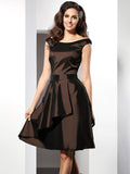 A-Line/Princess Scoop Sleeveless Short Taffeta Bridesmaid Dresses TPP0005546