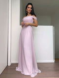 A-Line/Princess Chiffon Beading Straps Sleeveless Floor-Length Dresses TPP0001638