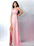 A-Line/Princess Sheer Neck Beading Sleeveless Long Chiffon Dresses TPP0002652