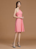 A-Line/Princess Bateau Sleeveless Floor-Length Hand-Made Flower Satin Bridesmaid Dresses