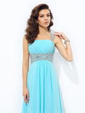 A-line/Princess Straps Sequin Sleeveless Long Chiffon Dresses TPP0002860