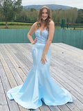 Trumpet/Mermaid Satin Beading Sweetheart Sleeveless Sweep/Brush Train Dresses TPP0004797