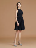 A-Line/Princess One-Shoulder Sleeveless Short/Mini Ruched Chiffon Bridesmaid Dresses