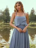 A-Line/Princess Chiffon Ruffles Spaghetti Straps Sleeveless Floor-Length Bridesmaid Dresses TPP0004961