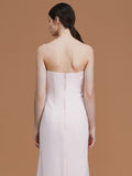 A-Line/Princess Strapless Sleeveless Floor-Length Ruched Chiffon Bridesmaid Dresses TPP0005696