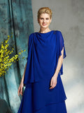 A-Line/Princess Bateau Applique Sleeveless Short Chiffon Mother of the Bride Dresses TPP0007267