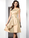 A-Line/Princess Scoop Sleeveless Short Taffeta Bridesmaid Dresses TPP0005546