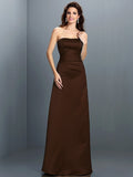 A-Line/Princess Strapless Sleeveless Long Satin Bridesmaid Dresses TPP0005704