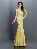 Trumpet/Mermaid Sweetheart Pleats Sleeveless Long Chiffon Bridesmaid Dresses TPP0005371