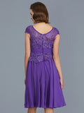 A-Line/Princess Bateau Chiffon Knee-Length Beading Sleeveless Mother of the Bride Dresses TPP0007365