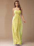 Sheath/Column Sweetheart Sleeveless Long Beading Ruffles Chiffon Bridesmaid Dresses TPP0005772