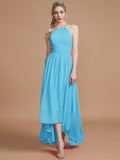 A-Line/Princess Halter Asymmetrical Sleeveless Chiffon Bridesmaid Dresses TPP0005582