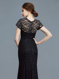 Trumpet/Mermaid Scoop Short Sleeves Lace Floor-Length Mother of the Bride Dresses TPP0007311