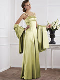 A-Line/Princess Spaghetti Straps Sleeveless Beading Long Elastic Woven Satin Mother of the Bride Dresses TPP0005304